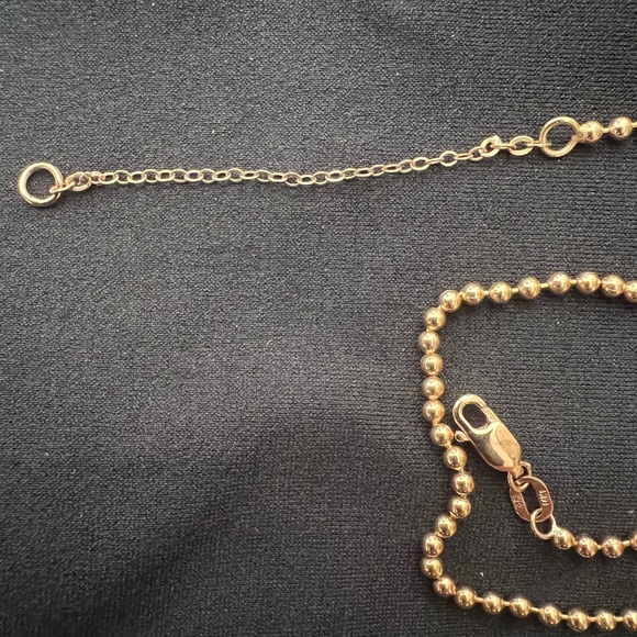 Authentic 14K Rose Gold Ball Chain Anklet - Picture 6 of 6